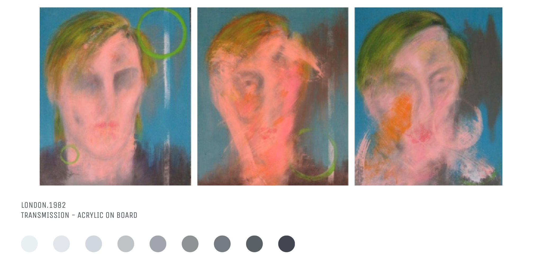 Three abstract portraits in a Francis Bacon style 